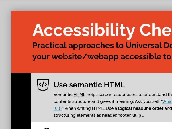 Accessibility cheat sheet