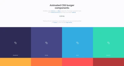 Animated CSS burger component
