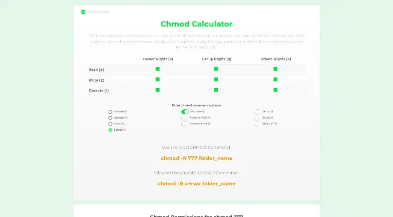 Chmod calculator
