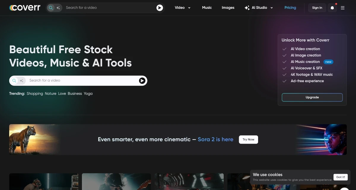 Coverr, free videos for your homepage