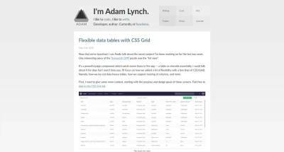 Flexible data tables with CSS Grid