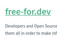 Free For Dev