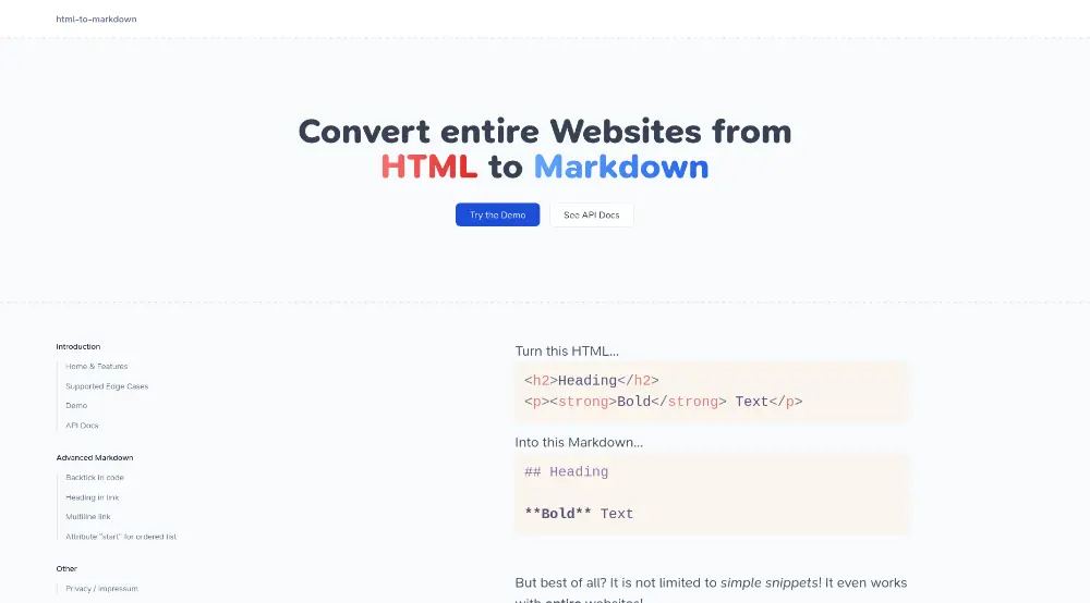 HTML to Markdown