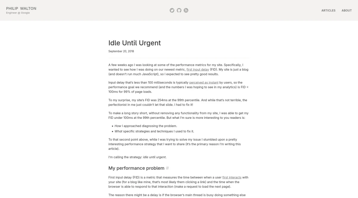 Idle Until Urgent
