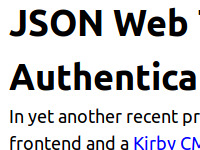 JSON Web Token (JSON Web Encryption) Authentication with Kirby CMS 3