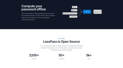 Lesspass, stateless password manager
