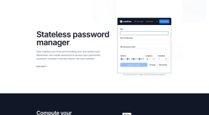 Lesspass, stateless password manager