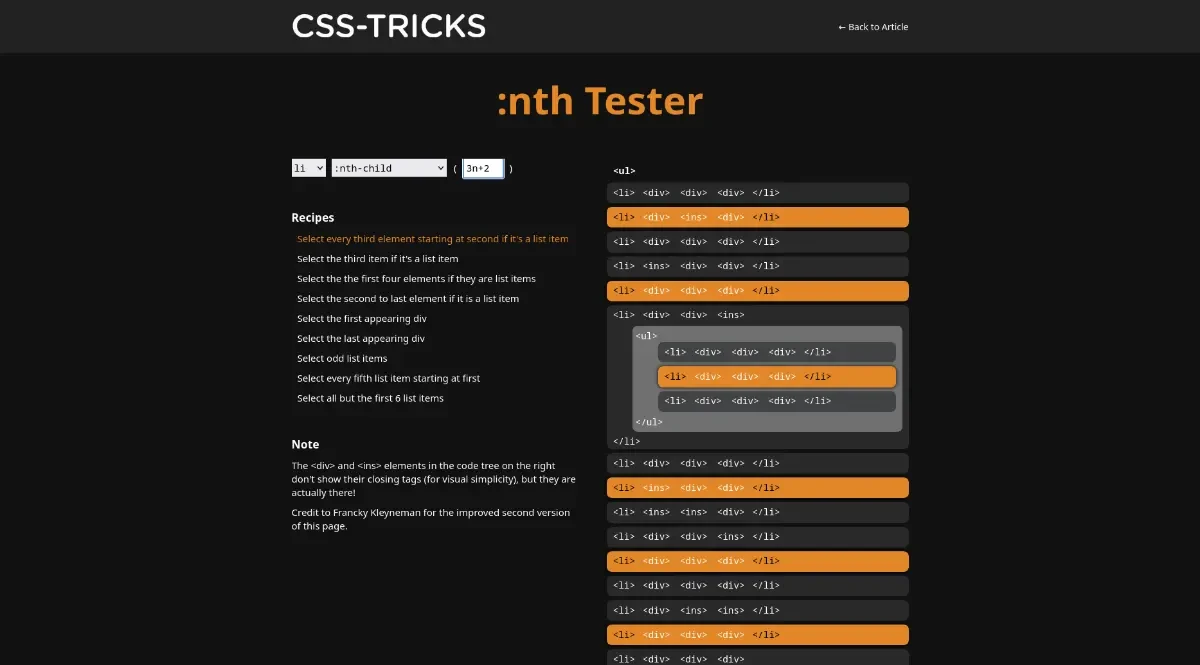 :nth Tester