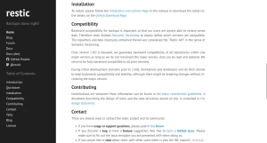 Restic, open source backup software written in Go