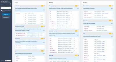 Tailwind CSS cheat-sheet