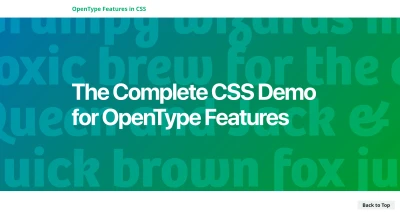 The Complete CSS Demo for OpenType Features