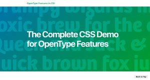 The Complete CSS Demo for OpenType Features