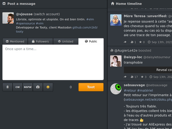 Tooty, a Mastodon web client