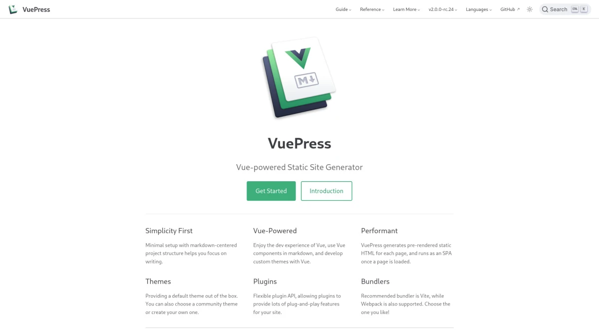 VuePress, static site generator built on vue.js