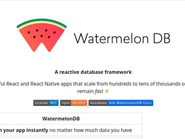 WatermelonDB, next-generation React database